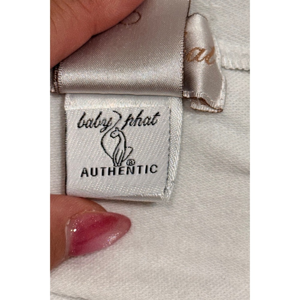 Vintage Baby Phat White Gold Foil Logo Hoodie Sweater Y2K Kimora Lee Simmons 1X - Picture 4 of 9